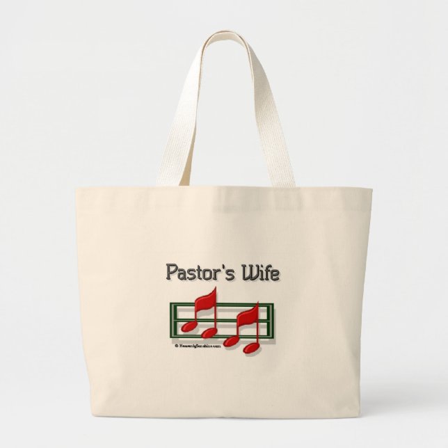 Pastor's Wife Notes Large Tote Bag (Front)