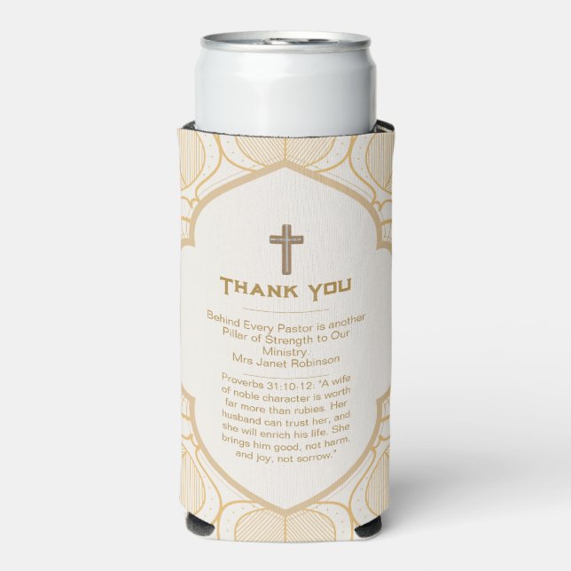 ✝️ Pastor's Wife Wives Appreciation Gift Thank You Seltzer Can Cooler (Seltzer Front)
