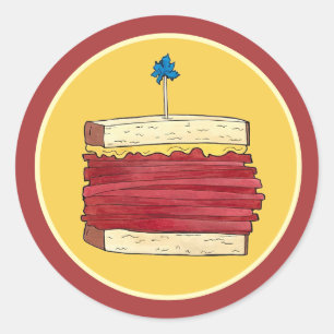 Pastrami on Rye NYC Kosher Jewish Deli Sandwich  Classic Round Sticker