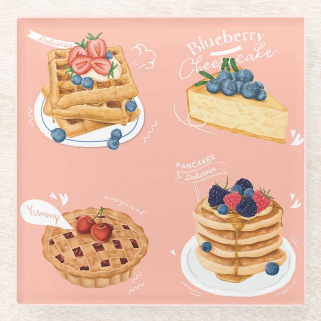Pastries Glass Coaster (Front)