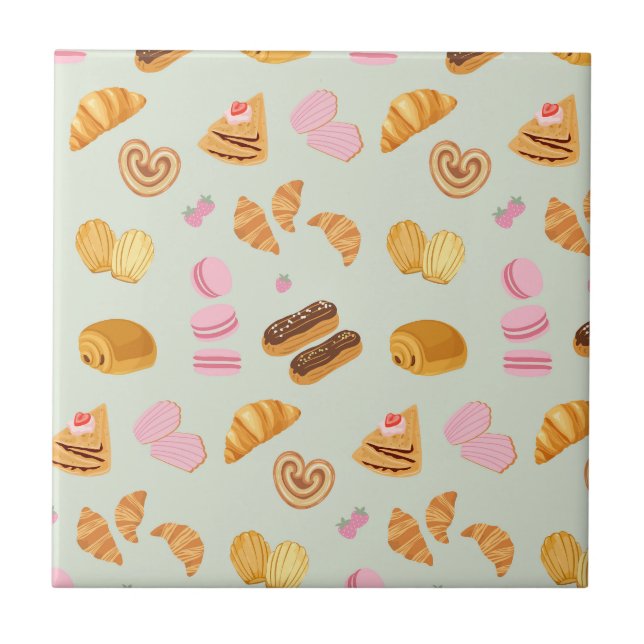 Pastries in Paris Tile (Front)