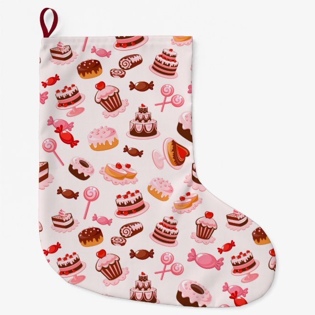 Pastries Large Christmas Stocking (Front)