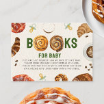 Pastries   Pacifiers Baby Shower Book Request Enclosure Card<br><div class="desc">Pastries & Pacifiers baby shower brunch theme books for baby book request with Illustrations of cinnamon buns incorporated in to the design "BOOKS" with pacifiers,  coffee,  and pastry illustrations all around.</div>