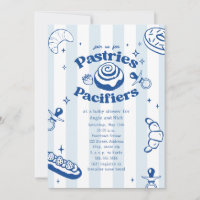 Pastries & Pacifiers Doodle Blue Boy Baby Shower
