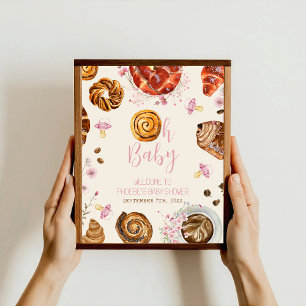 Pastries & Pacifiers Girl Baby Shower Welcome Poster