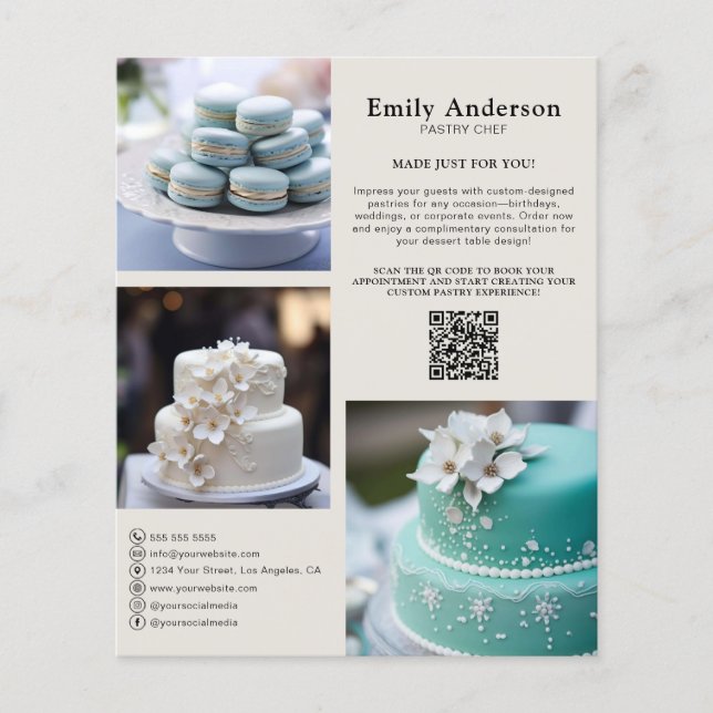 Pastry Chef Bakery Services Promotional Flyer (Front)