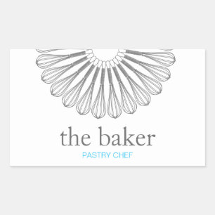Pastry Chef Baking Whisk Modern Catering Rectangular Sticker