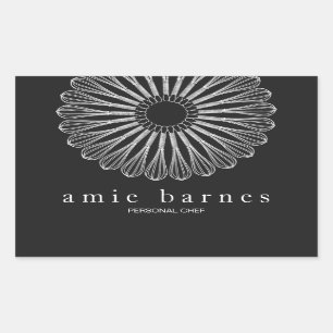 Pastry Chef Black White Whisk Logo Bakery Rectangular Sticker