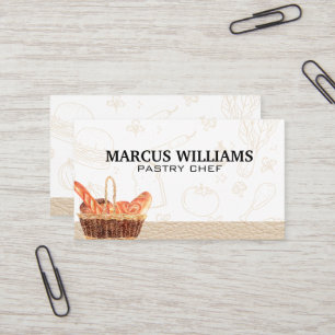 Pastry Chef Bread Basket Business Card
