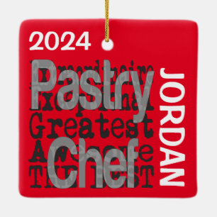 Pastry Chef Extraordinaire CUSTOM Ceramic Ornament