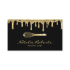 Pastry Chef Modern Gold Drips Whisk Logo Bakery