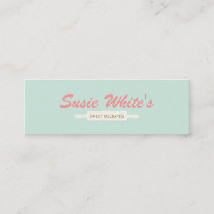 Pastry Chef Rolling Pin Cute Retro Bakers No. 3 Mini Business Card