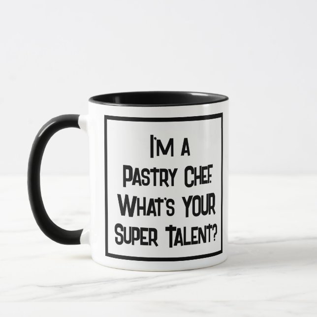 Pastry Chef Super Talent. Two Tone Coffee Mug (Left)