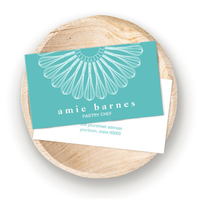 Pastry Chef Whisk Logo Catering  Bakery Business Card (Creator Uploaded)