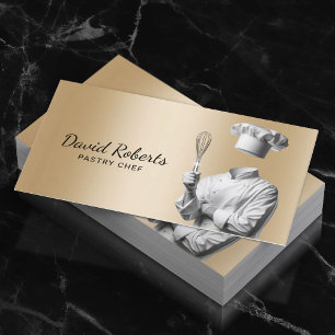 Pastry Chef & Whisk Modern Gold Bakery Business Card