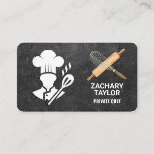 Pastry Chef   Whisk Rolling Pin   Baker Business Card