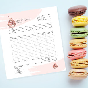 Pastry Cupcake Bakery Order Form Invoice  Notepad