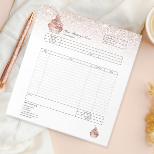 Pastry Cupcake Bakery Order Form Invoice  Notepad