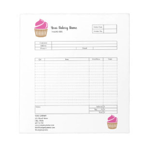 Pastry Cupcake Bakery Order Form Invoice  Notepad
