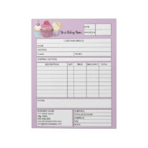 Pastry Cupcake Bakery Sales Form Receipt Invoice N