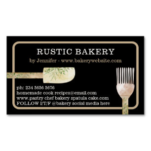 Pastry eucalyptus leaf spoon all in one page magnetic business card