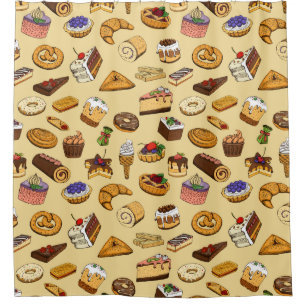 Pastry Pattern Shower Curtain