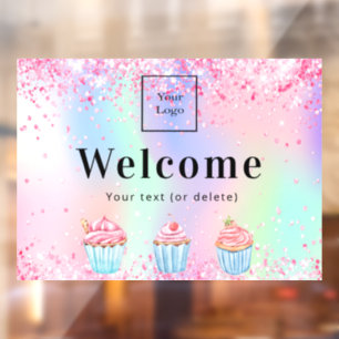 Pastry shop bakery logo welcome holographic