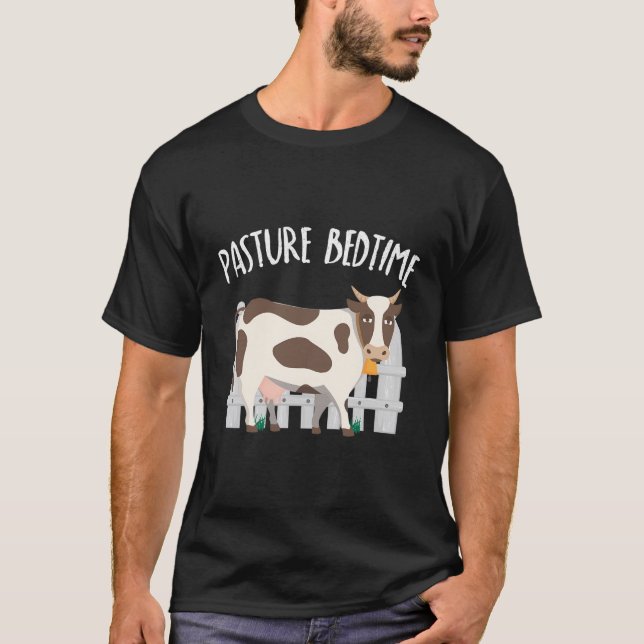 Pasture Bedtime Funny Cute Cow Pyjamas Pj Long Sle T-Shirt (Front)