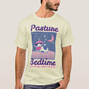 Pasture Bedtime Sleepy Cow Pun Pajama T-Shirt