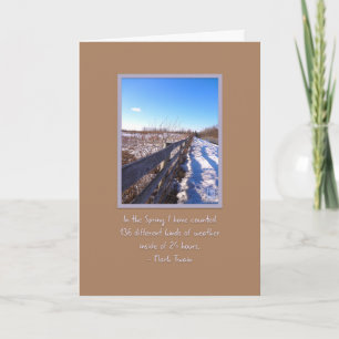 Pasture Fence Twain Quote Blank Greeting Card