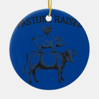 Pasture Raised Eggs Chicken Pork Organic Beef Cow Ceramic Tree Decoration