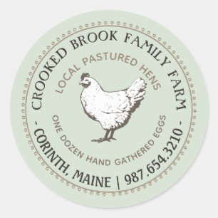 PASTURED HEN FARM FRESH EGG Vintage Green Label