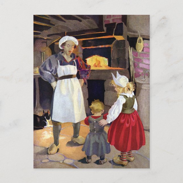 Pat-A-Cake Baker and Children Nursery Rhyme Postcard (Front)