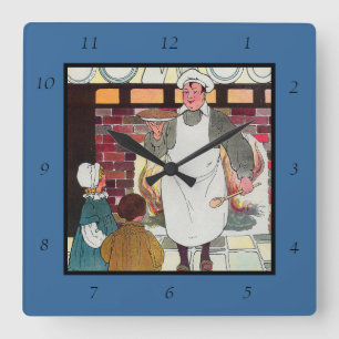 Pat-a-cake, pat-a-cake, Baker's man Square Wall Clock