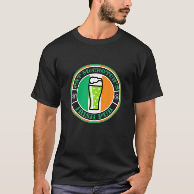 Pat Mccrotchs Irish Pub Green Beer St Patricks T-Shirt (Front)