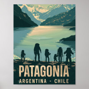 Patagonia Argentina Chilli Vintage Travel Place Poster