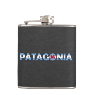 Patagonia flag font hip flask