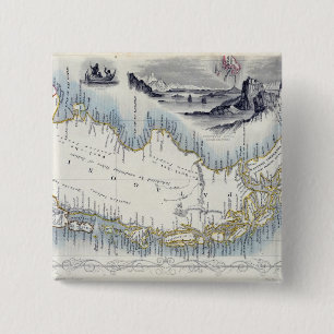 Patagonia, from a Series of World Maps published b 15 Cm Square Badge