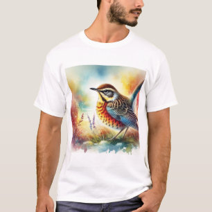 Patagonian Thrush 180924AREF140 - Watercolor T-Shirt