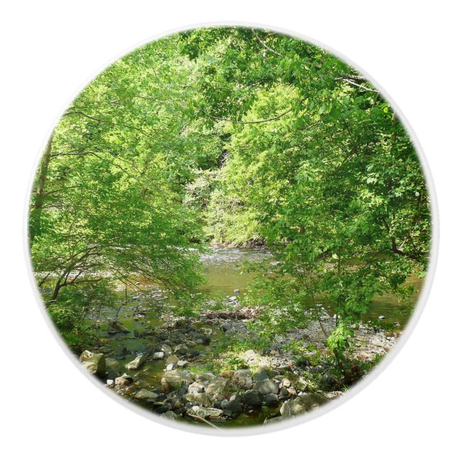 Patapsco River View Maryland Nature Photography Ceramic Knob (Front)