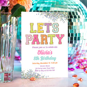 Patch Letters Varsity Fashion Preppy Teen Birthday Invitation