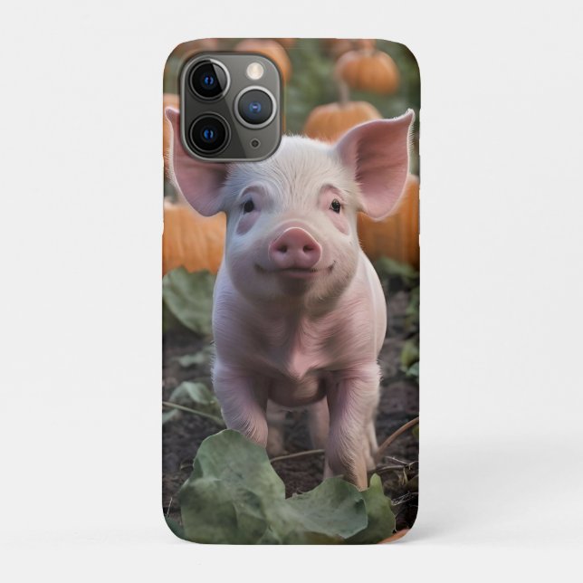 **"Patch of Joy: A Happy Baby Pig Among Pumpkins"* Case-Mate iPhone Case (Back)