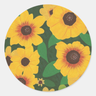 Patch of Yellow Sunflowers Painting on stickers