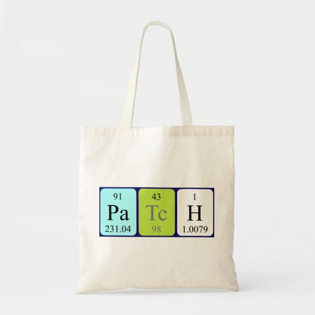 Patch periodic table name tote bag (Front)
