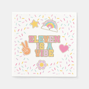Patch Preppy Eleven is a Vibe 11th Birthday Napkin