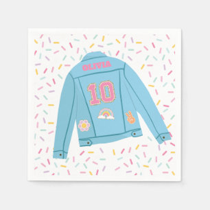 Patch Preppy Jean Jacket 10th Birthday Napkin