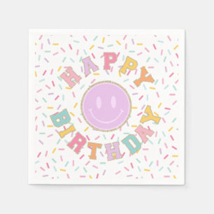 Patch Preppy Letter Birthday Napkin