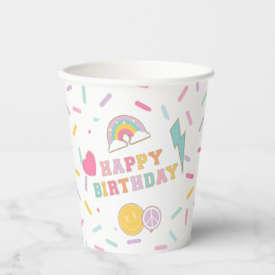 Patch Preppy Letter Birthday Paper Cups