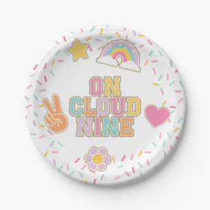 Patch Preppy On Cloud Nine 9th Birthday Paper Plate