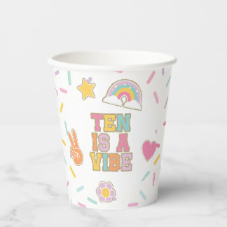 Patch Preppy Ten is a Vibe 10th Birthday Paper Cups